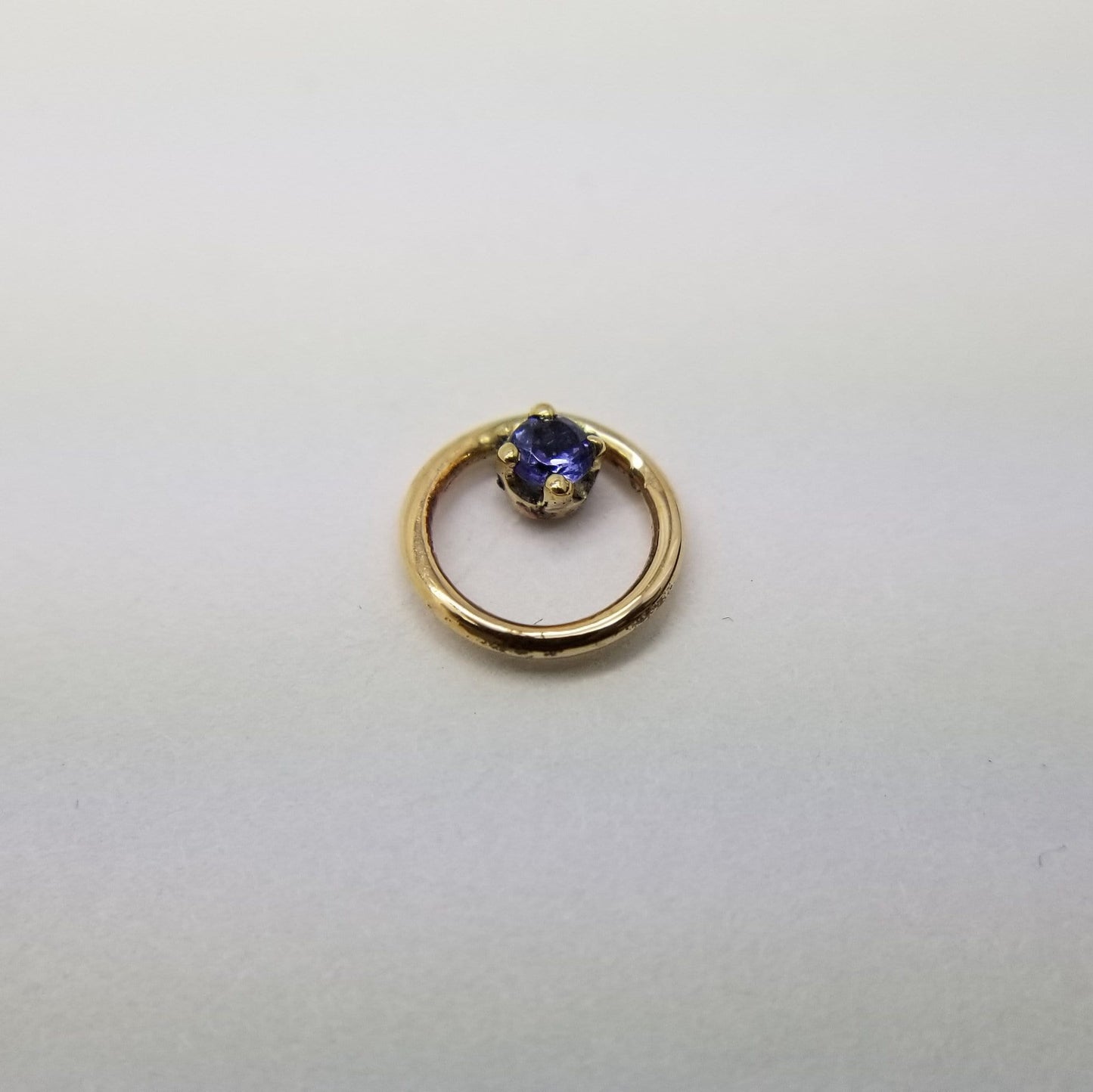 Local Natives | 14k Yellow Gold & AA Tanzanite Hoop Dream 16g Threaded End - Avanti Body Jewelry