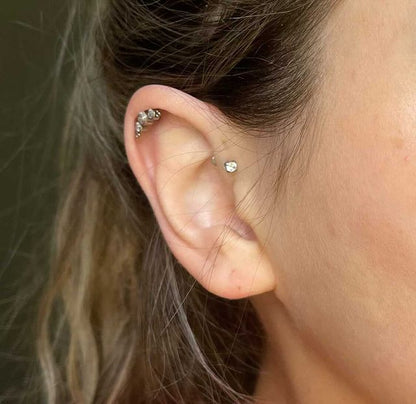 Prong Set Gem | Titanium Threadless Top For Nose, Ears & Lip - Avanti Body Jewelry