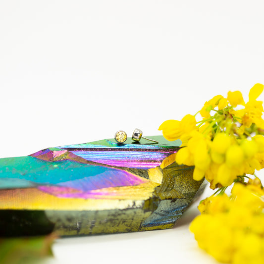 Bezel Set Gem | Titanium Threadless Top For Nose, Ears & Lip - Avanti Body Jewelry