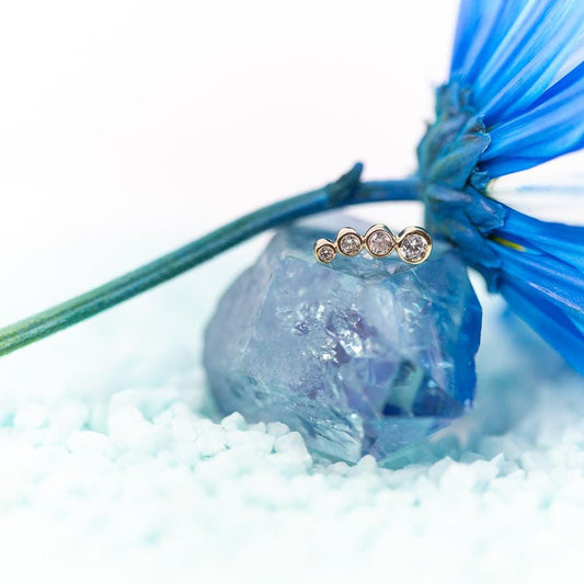 Cascading Bezel Gem | 14K Threadless Top For Nose, Ears & Lip - Avanti Body Jewelry