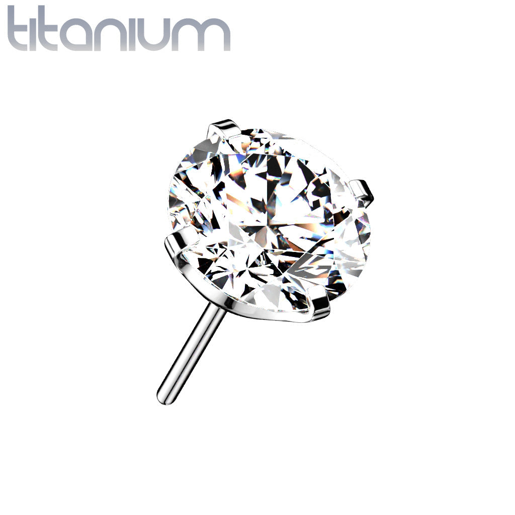 Prong Set Gem | Titanium Threadless Top For Nose, Ears & Lip - Avanti Body Jewelry
