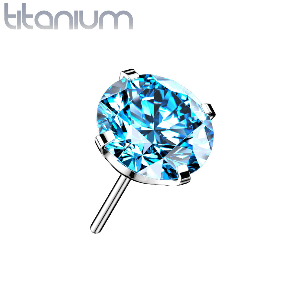 Prong Set Gem | Titanium Threadless Top For Nose, Ears & Lip - Avanti Body Jewelry