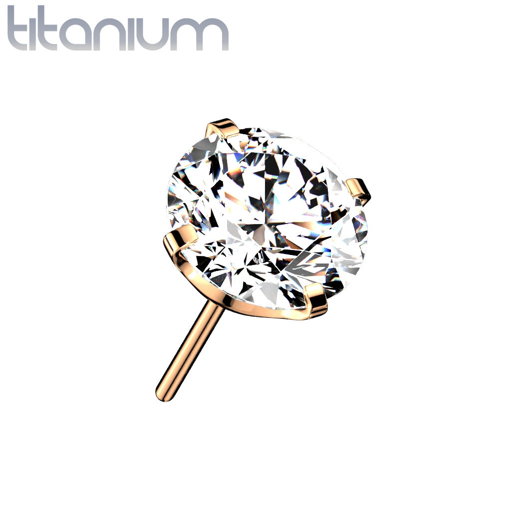 Prong Set Gem | Titanium Threadless Top For Nose, Ears & Lip - Avanti Body Jewelry