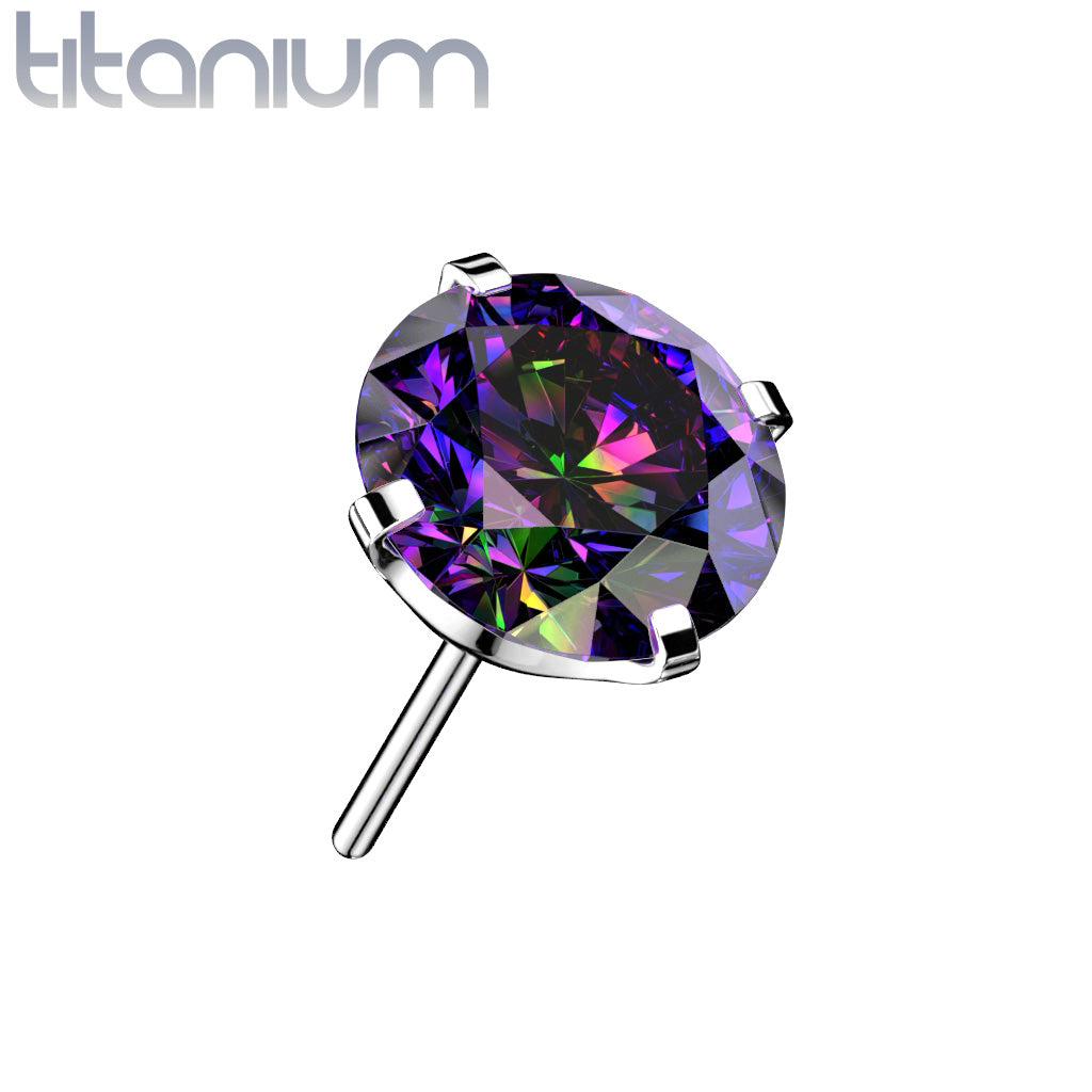 Prong Set Gem | Titanium Threadless Top For Nose, Ears & Lip - Avanti Body Jewelry