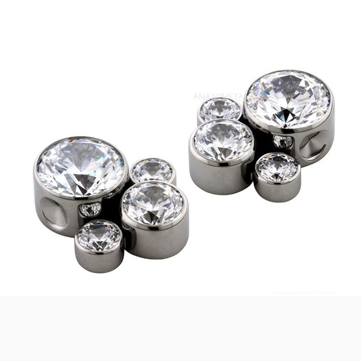 Titanium Captive Gem & Opal Bead Clusters - Avanti Body Jewelry