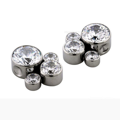 Titanium Captive Gem & Opal Bead Clusters - Avanti Body Jewelry