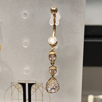 14k Solid Gold Navel / Belly Ring Dangle - Avanti Body Jewelry